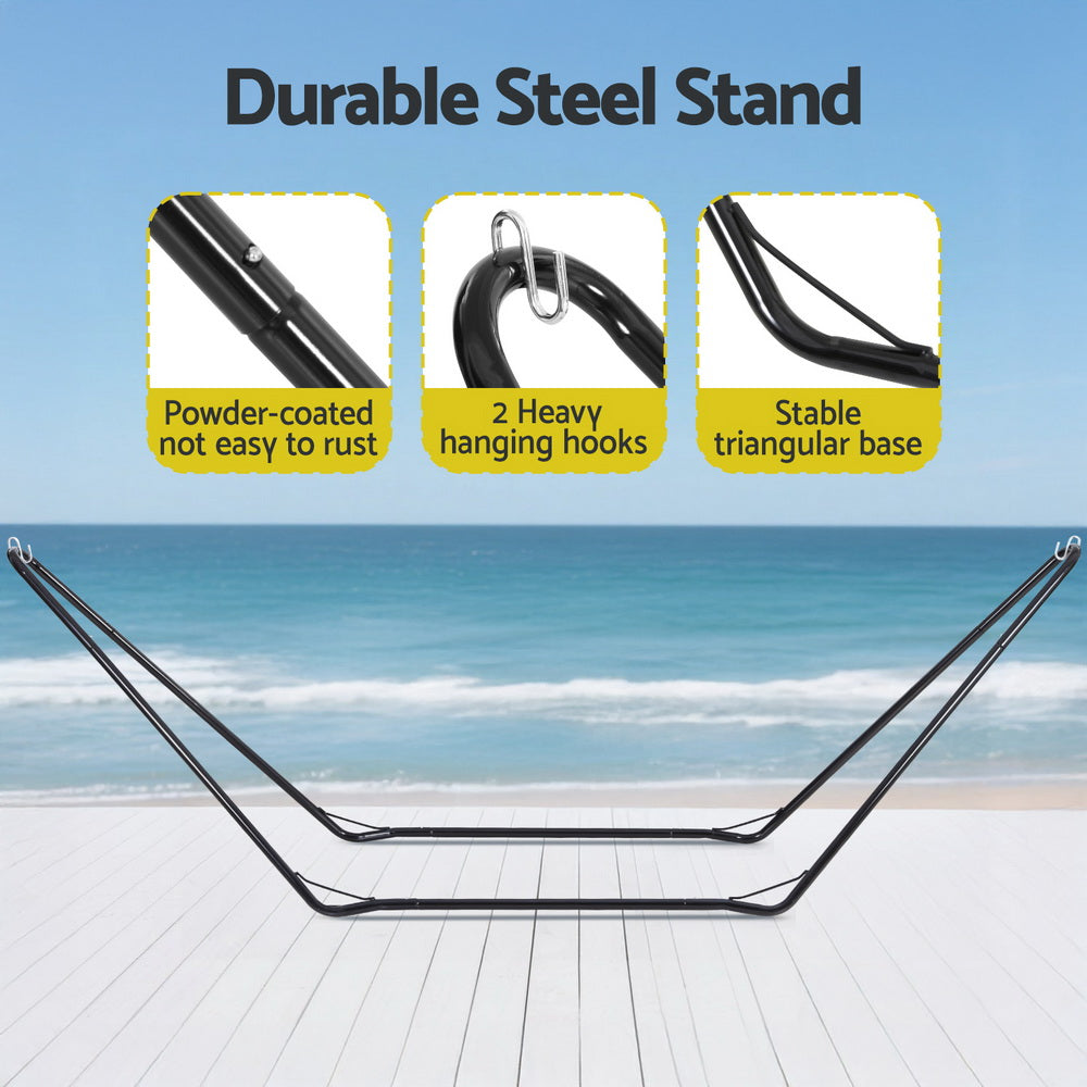 Gardeon Hammock Bed Stand Steel Frame Outdoor Garden-3