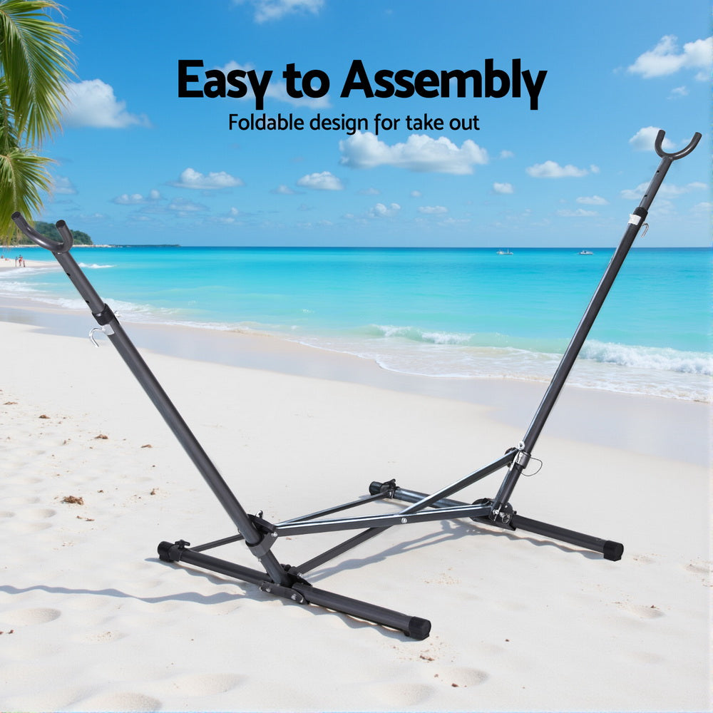Gardeon Hammock Bed Stand Steel Frame Outdoor Indoor-4
