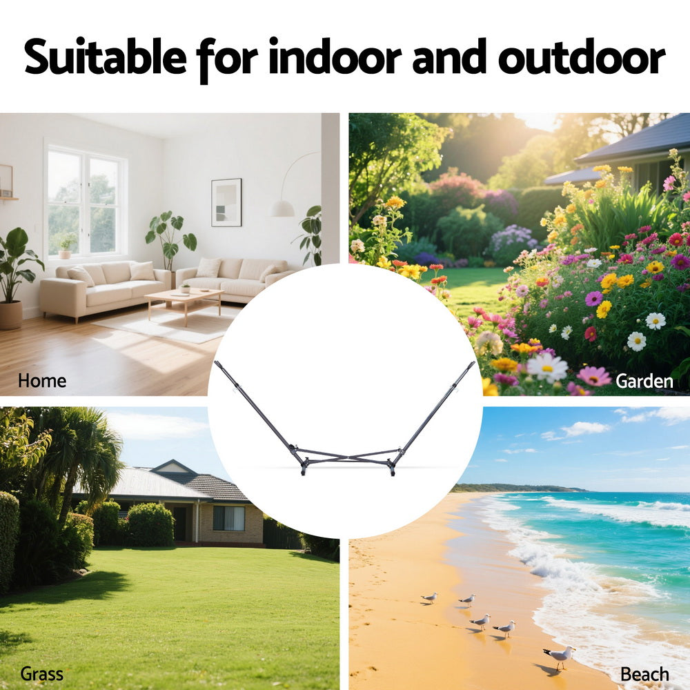 Gardeon Hammock Bed Stand Steel Frame Outdoor Indoor-5