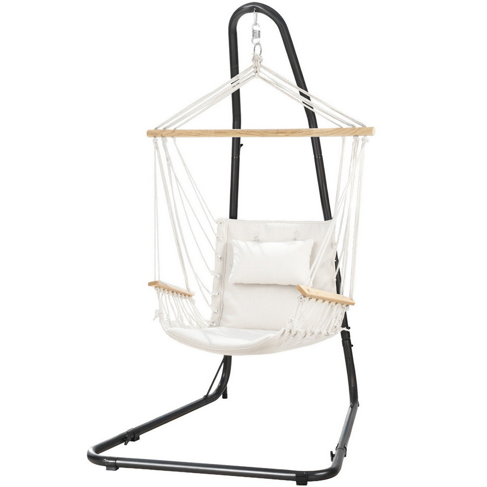 Gardeon Hammock Chair with Heavy Duty Steel Stand-0