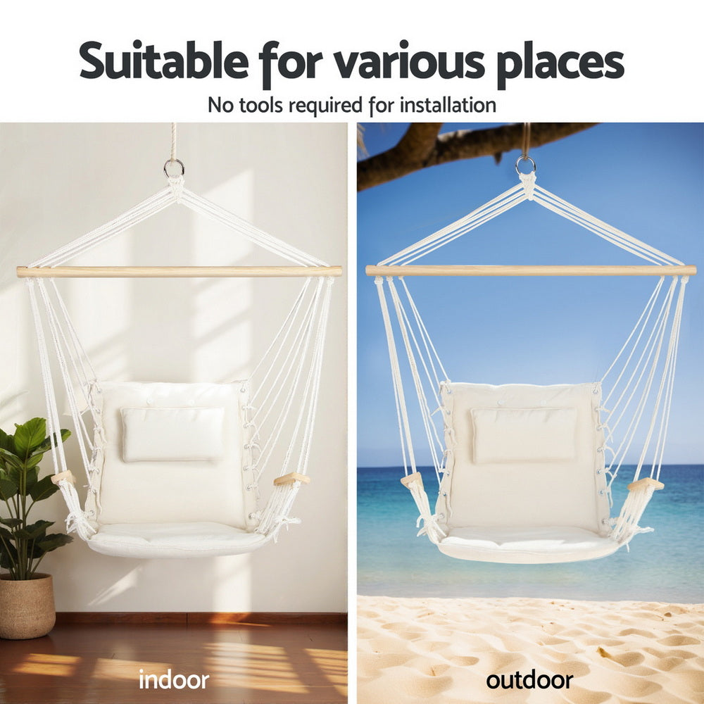 Gardeon Hammock Chair with Heavy Duty Steel Stand-3