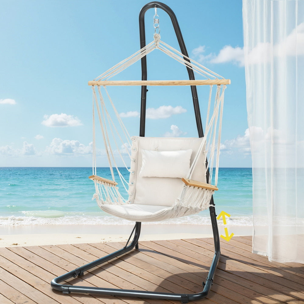 Gardeon Hammock Chair with Heavy Duty Steel Stand-6