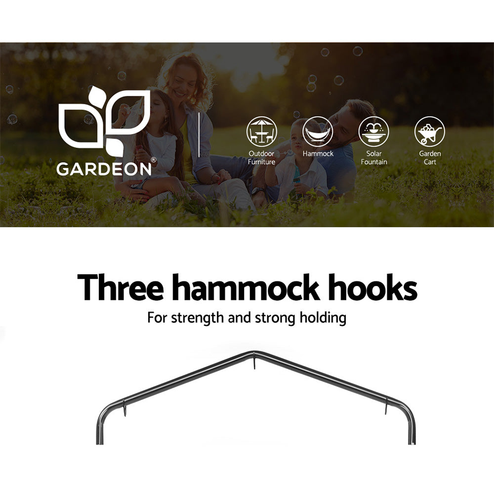 Gardeon Outdoor Hammock Chair with Stand Swing Hanging Hammock Garden Cream-3