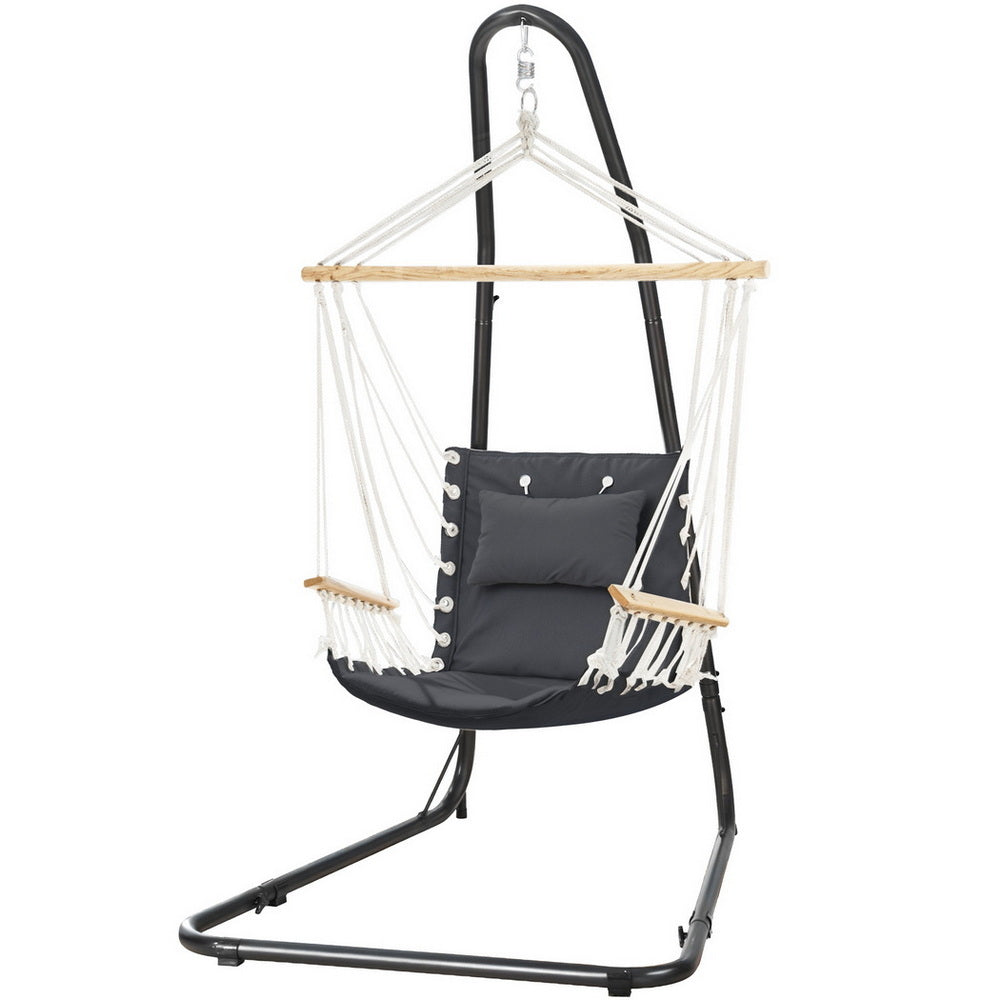 Gardeon Hammock Chair with Heavy Duty Steel Stand-0