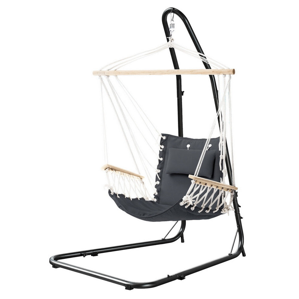 Gardeon Hammock Chair with Heavy Duty Steel Stand-2