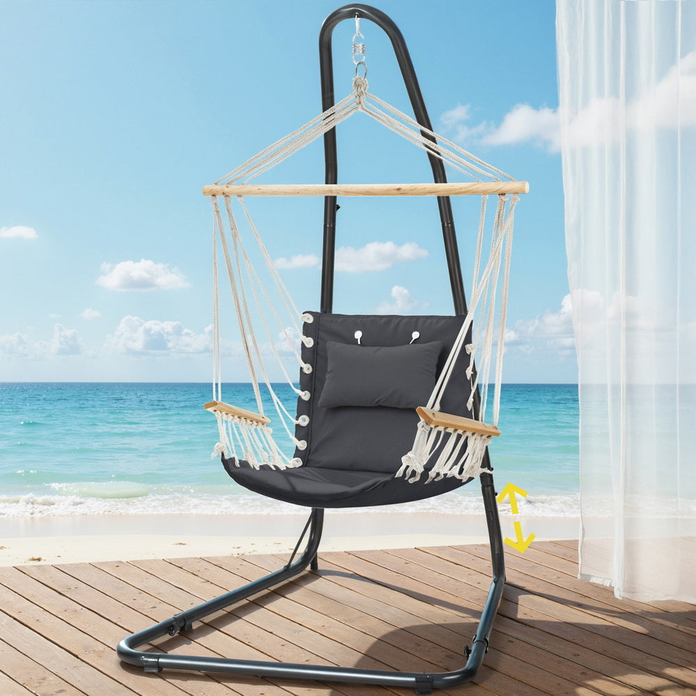 Gardeon Hammock Chair with Heavy Duty Steel Stand-6