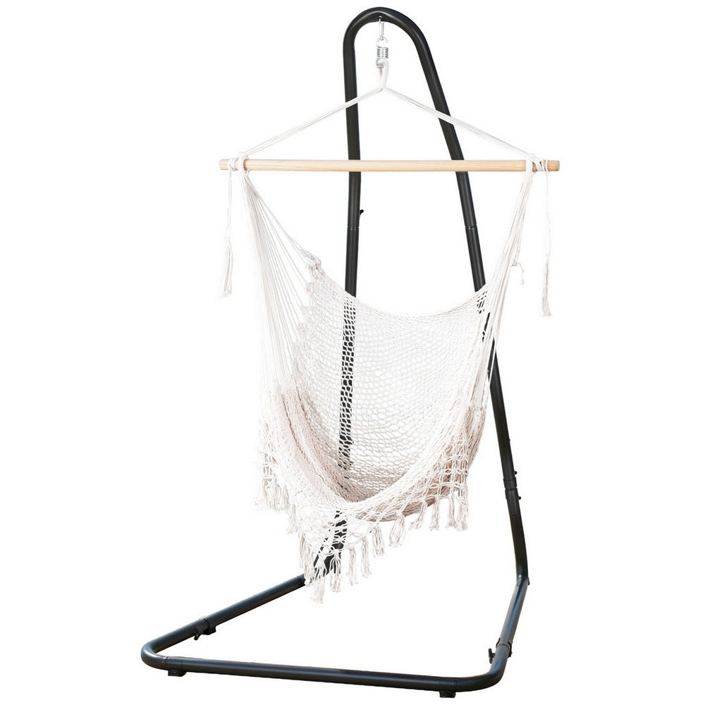 Gardeon Hammock Hanging Chair with Heavy Duty Steel Stand-0