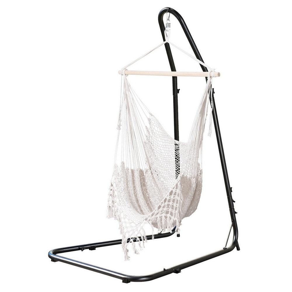 Gardeon Hammock Hanging Chair with Heavy Duty Steel Stand-2