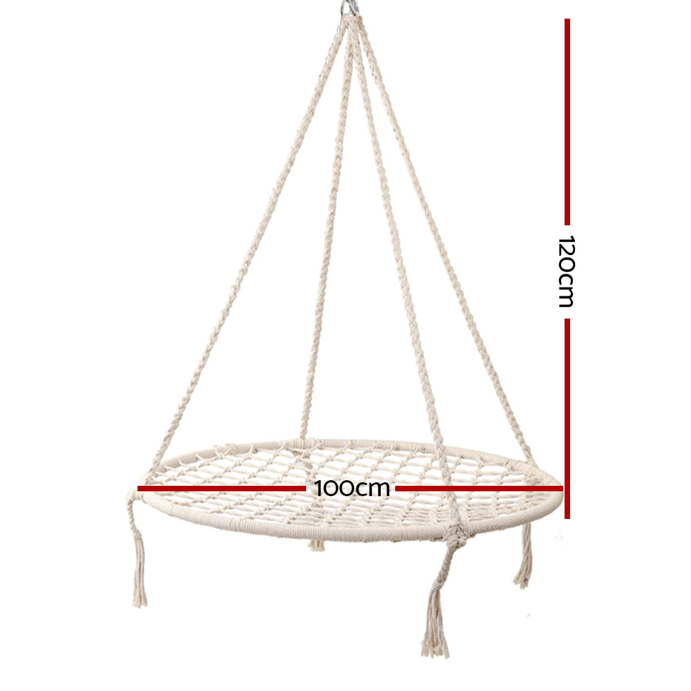 Gardeon Hammock Chair Outdoor Tree Swing Nest Web Hanging Seat 100cm-1