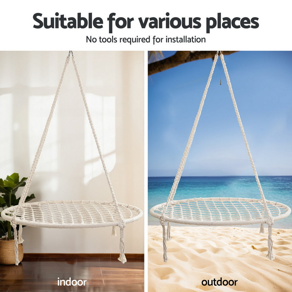 Gardeon Hammock Hanging Chair with Steel Stand-3