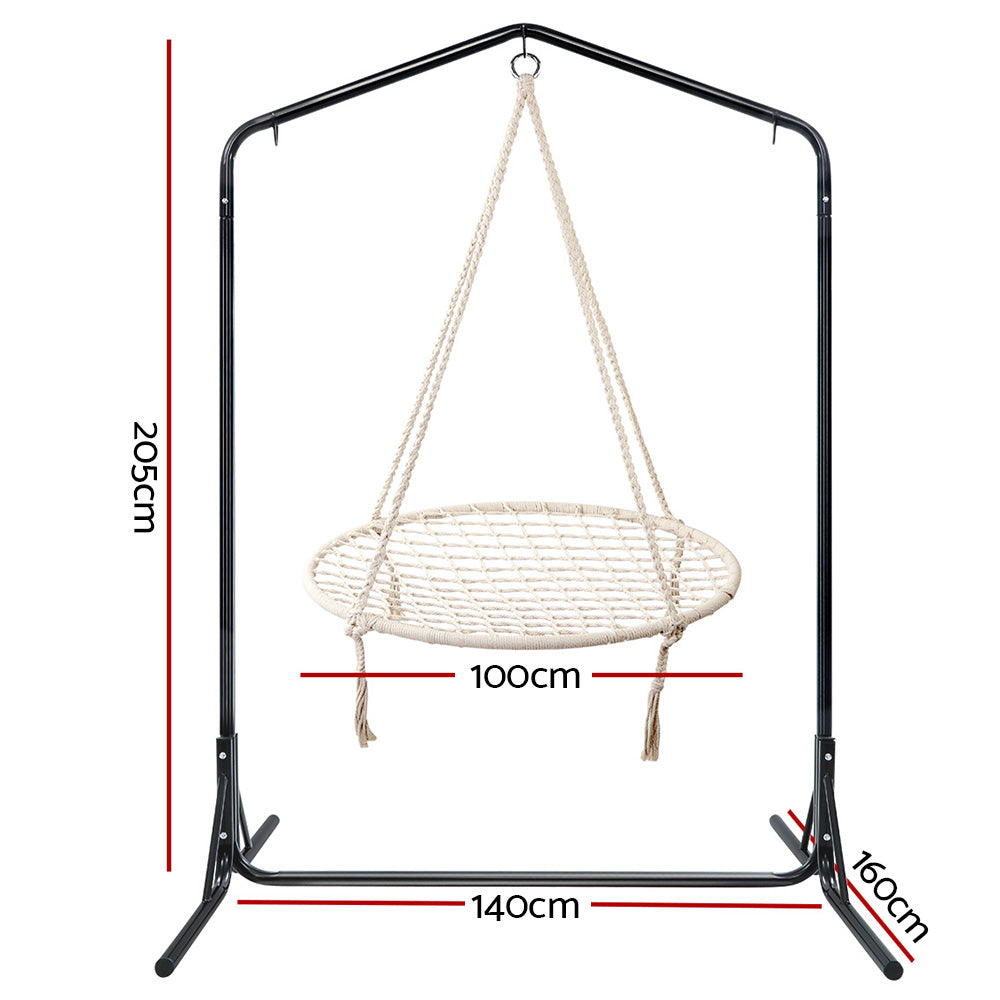 Gardeon Hammock Chair with Stand Nest Web Outdoor Swing 100cm-1