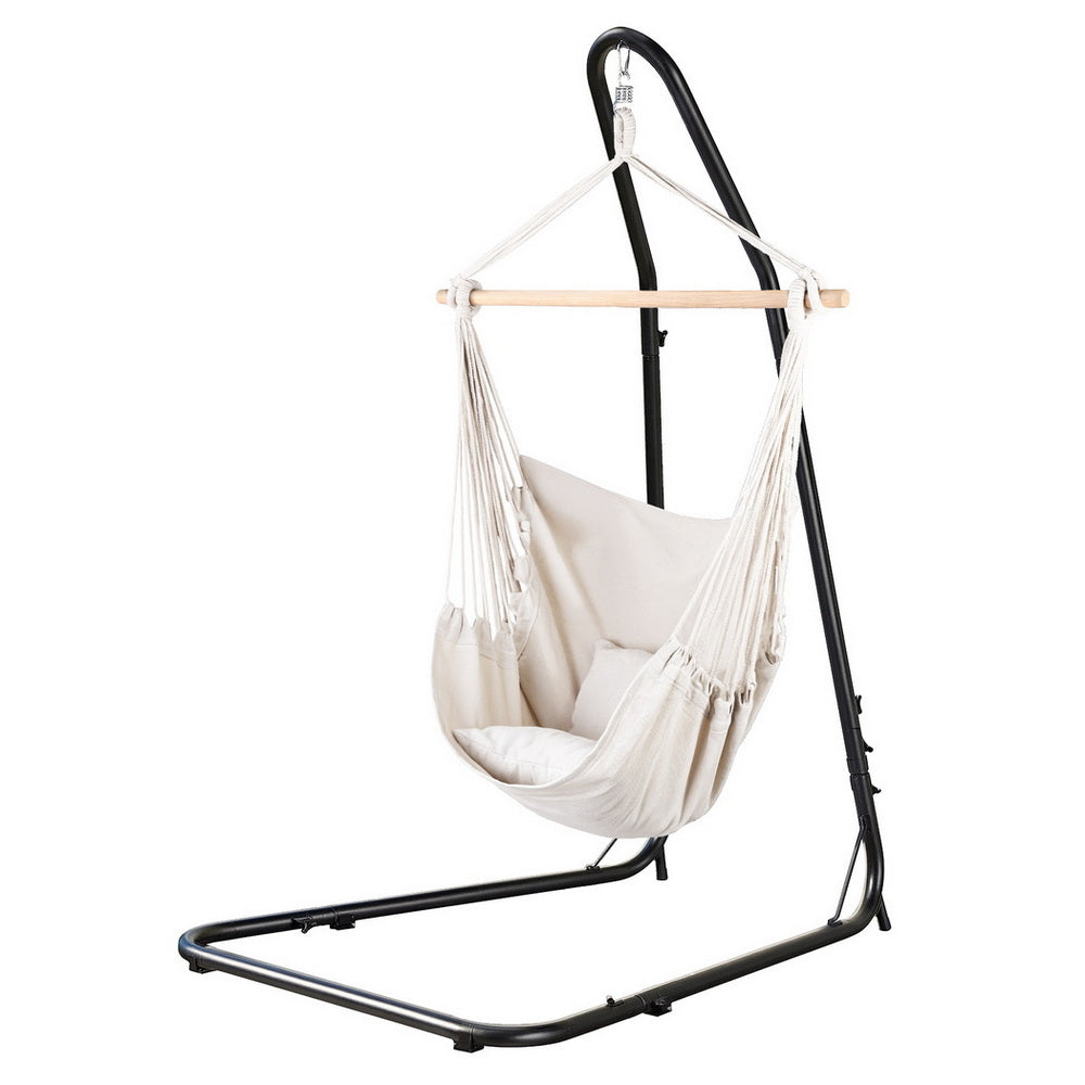 Gardeon Hammock Chair with Heavy Duty Steel Stand-2