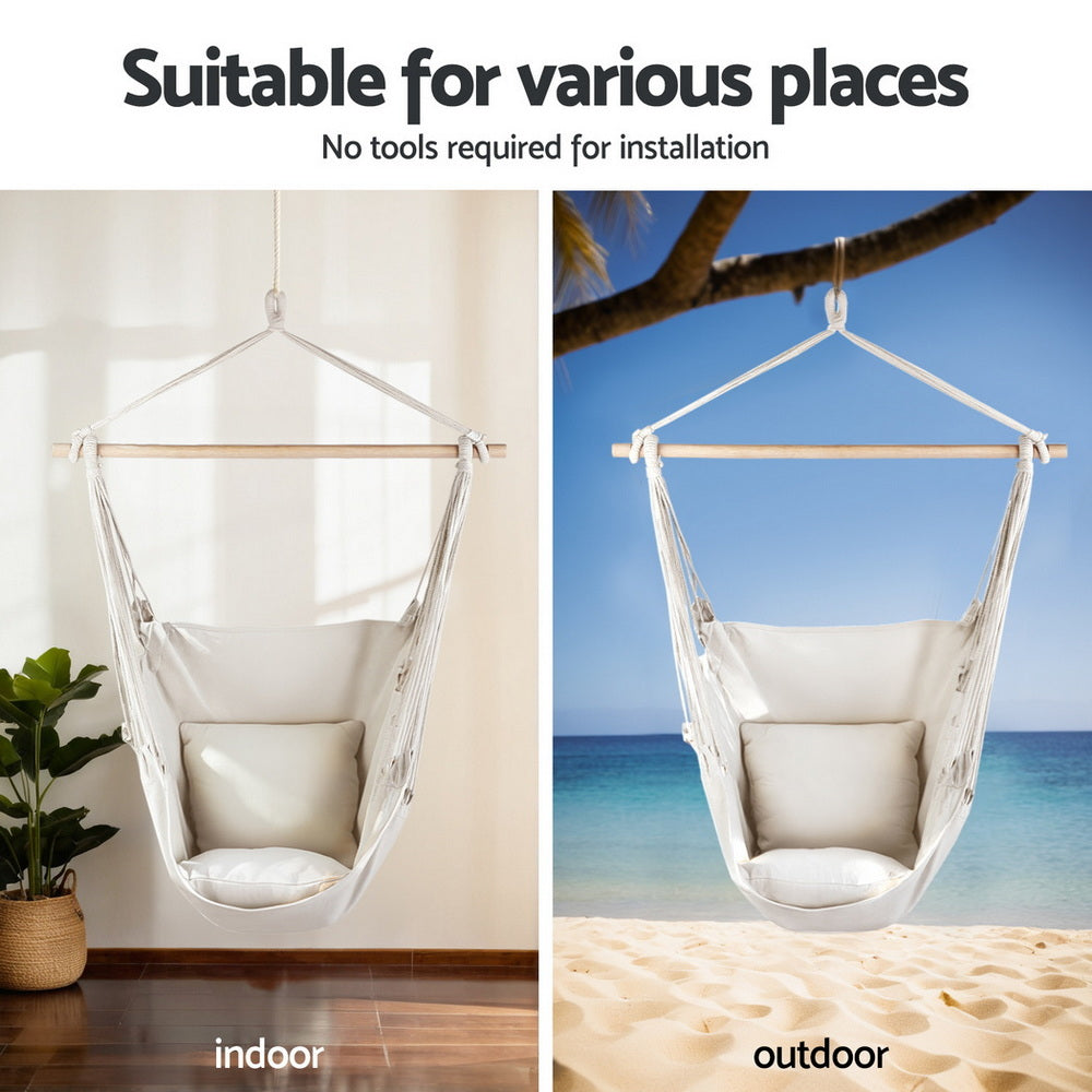 Gardeon Hammock Chair with Heavy Duty Steel Stand-3