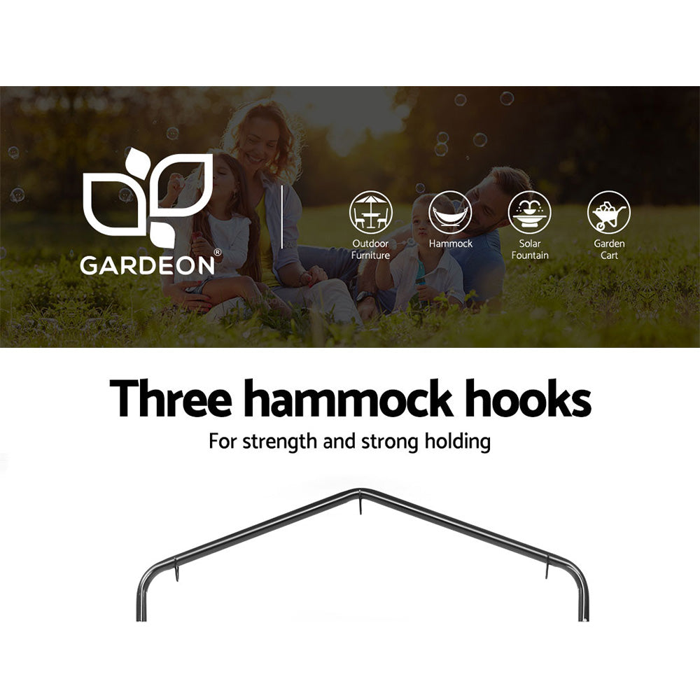 Gardeon Outdoor Hammock Chair with Stand Hanging Hammock with Pillow Cream-3