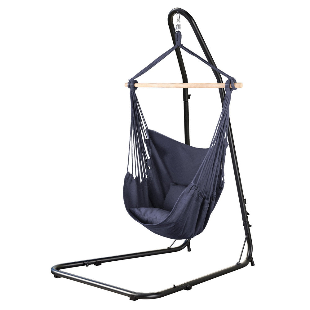 Gardeon Hammock Chair with Heavy Duty Steel Stand-2