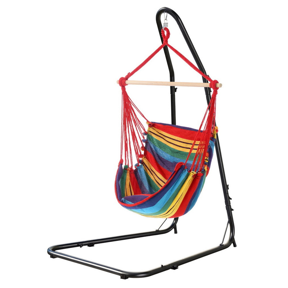 Gardeon Hammock Chair with Heavy Duty Steel Stand-2