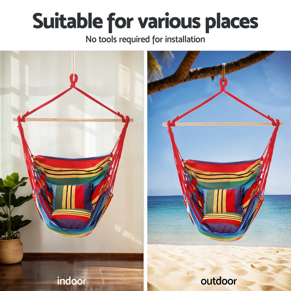 Gardeon Hammock Chair with Heavy Duty Steel Stand-3