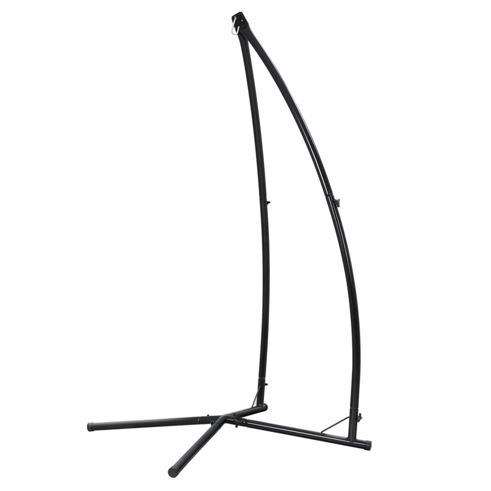 Gardeon Hammock Chair Steel Stand Outdoor Furniture Heavy Duty Black-0