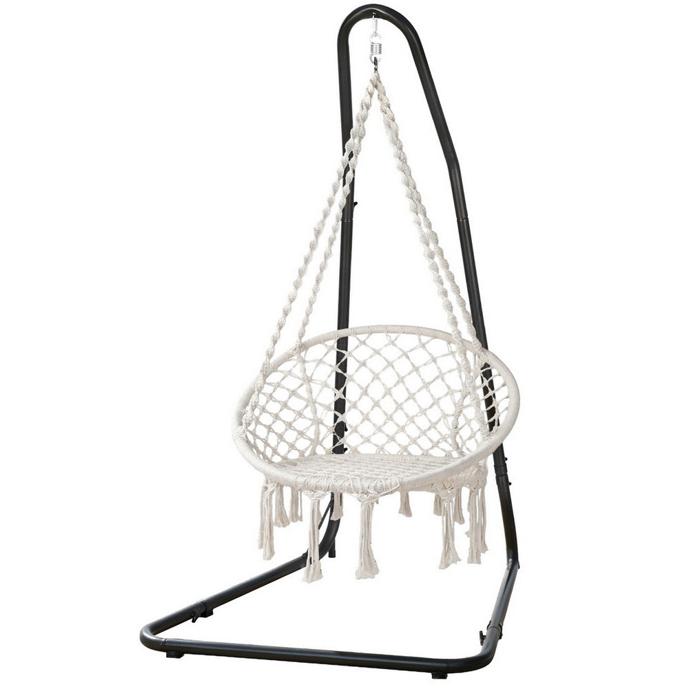 Gardeon Hammock Hanging Chair with Steel Stand-0