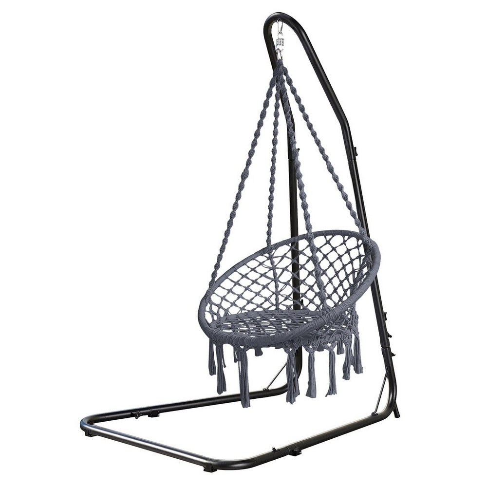 Gardeon Hammock Hanging Chair with Steel Stand-2