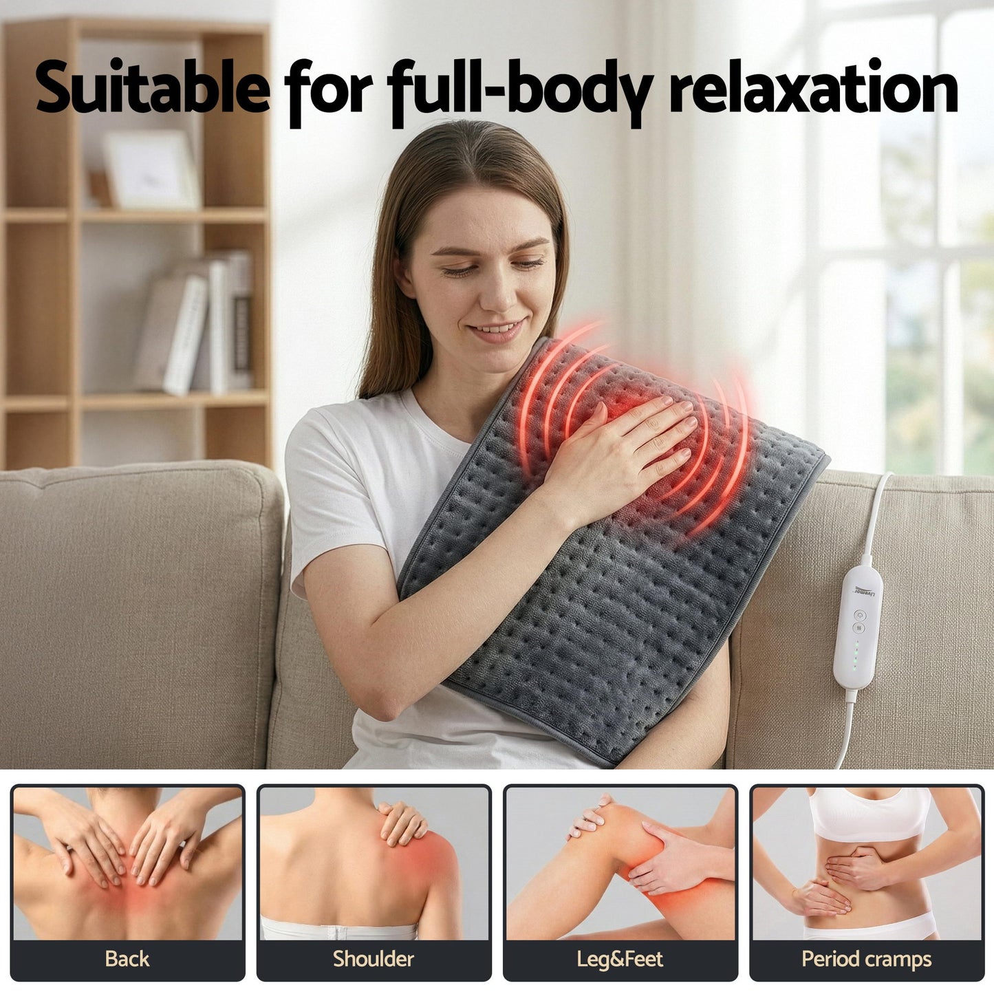 Livemor Electric Heating Pad Heat Mat 60x39cm-3