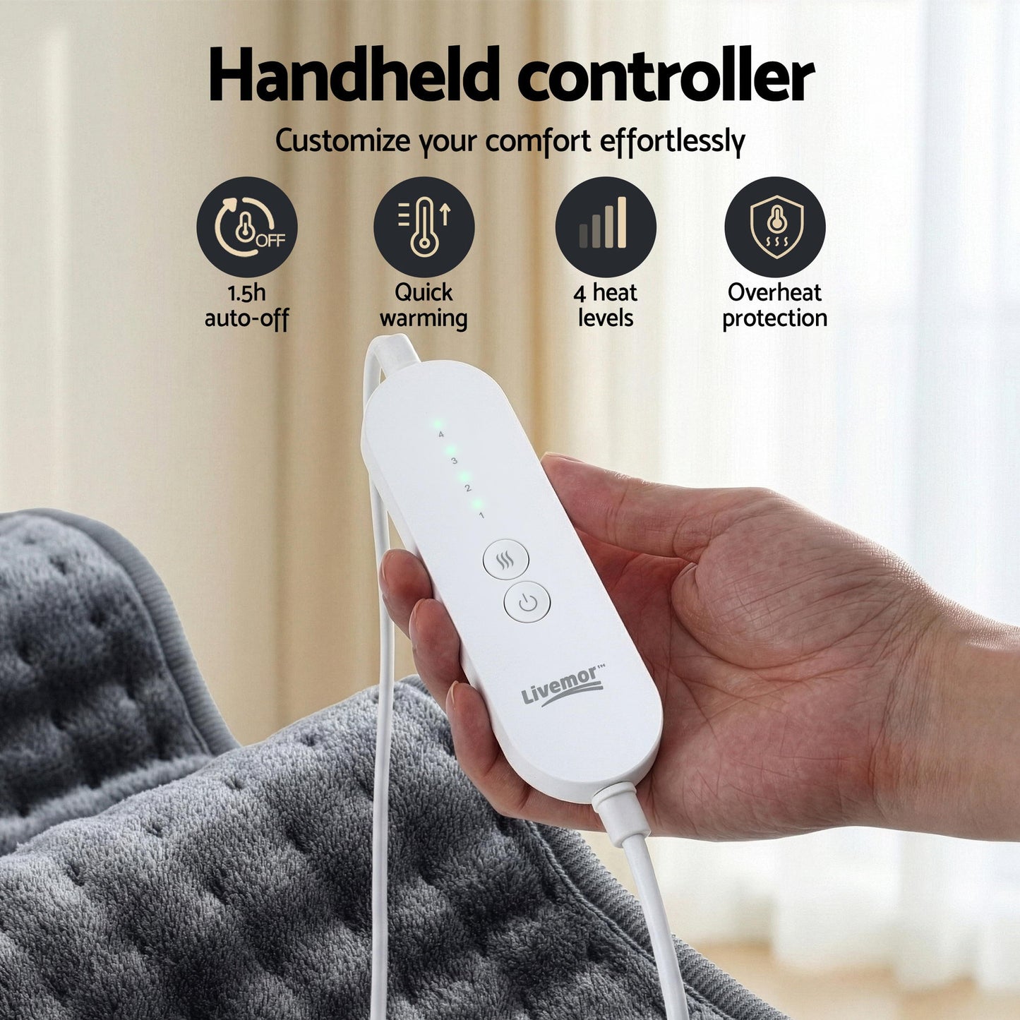 Livemor Electric Heating Pad Heat Mat 60x39cm-6