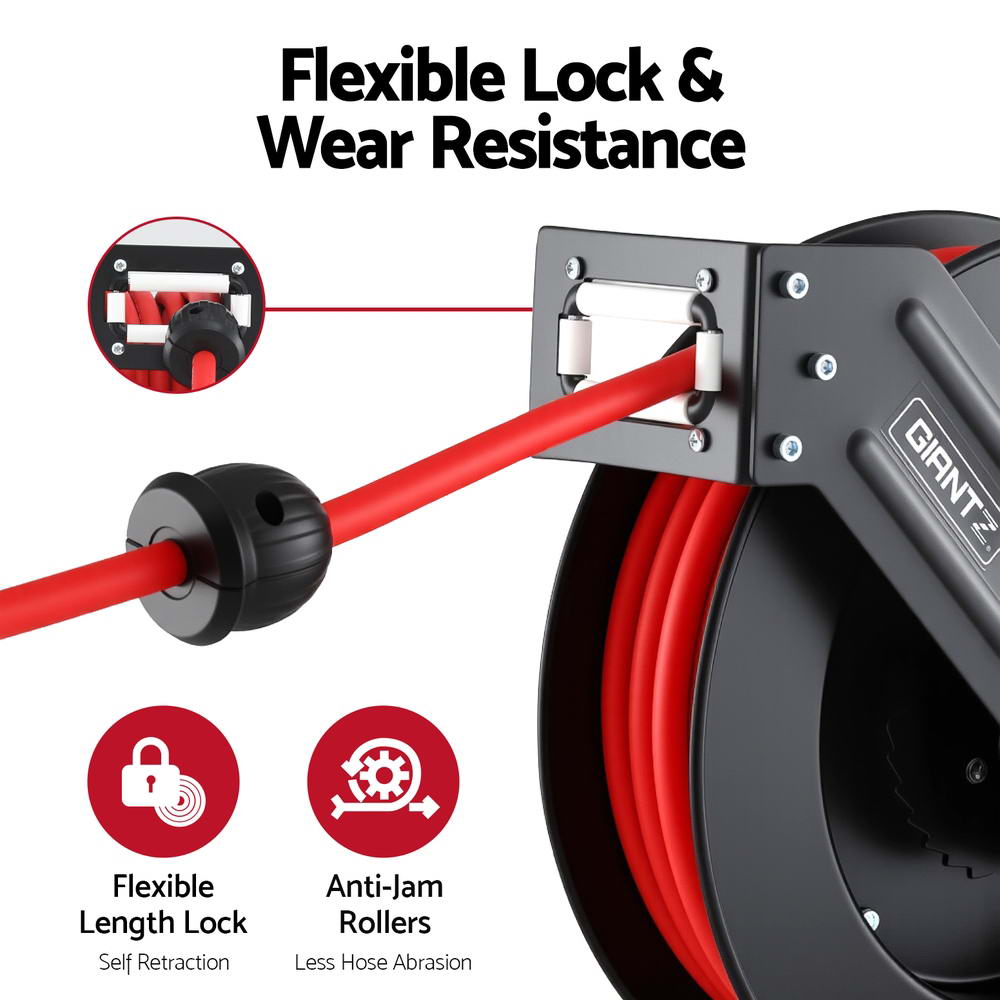 Giantz Air Hose Reel 3/8 IN x 15m Retractable Air Hose 300PSI-4