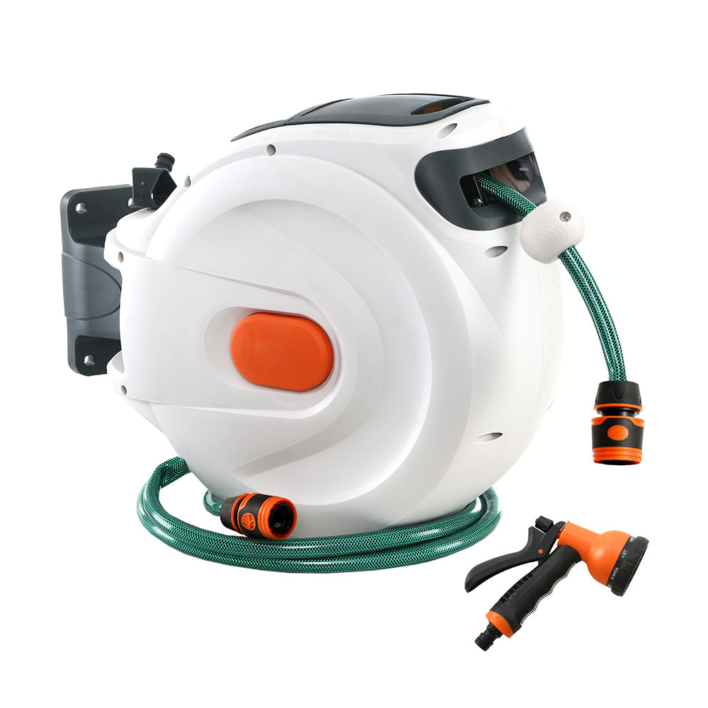 Greenfingers Water Hose Reel 20M Retractable Garden Spray Gun Auto Rewind-0