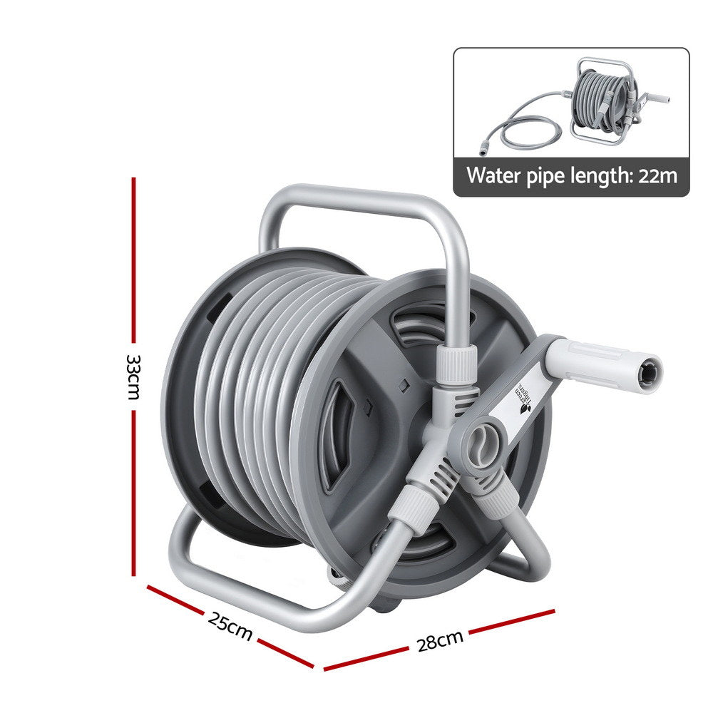 Green Fingers 20m Retractable Garden Hose Reel Heavy Duty 1/2" Hose Auto Rewind-1