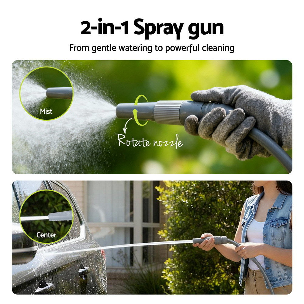 Green Fingers 20m Retractable Garden Hose Reel Heavy Duty 1/2" Hose Auto Rewind-5