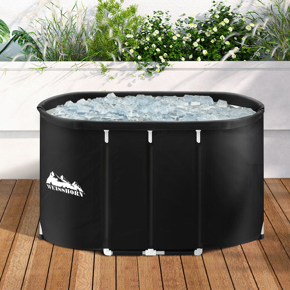 Weisshorn Portable Ice Bath Tub 120x70X70CM Inflatable Cold Water Folding Bathtub Spa Massage-6