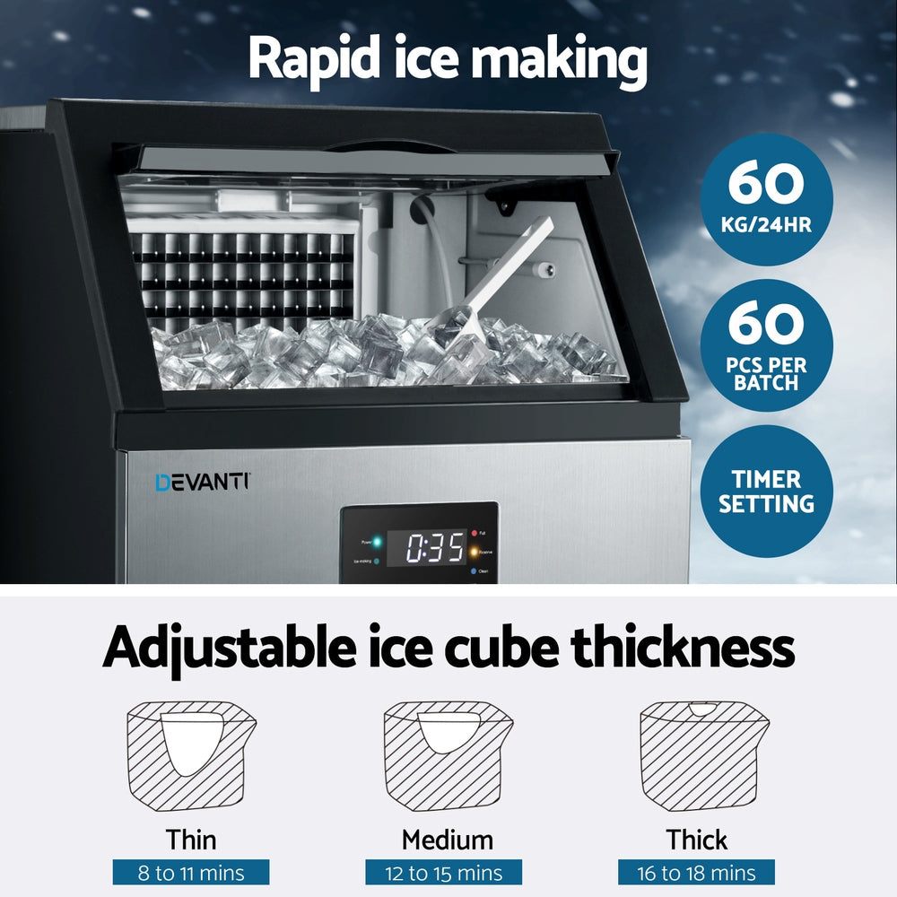 Devanti 60kg Ice Maker Commercial Machine-3