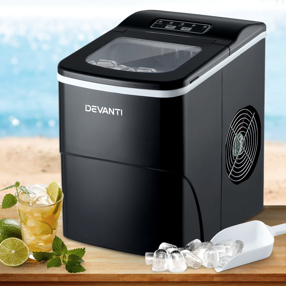 DEVANTi Portable Ice Cube Maker Machine 2L Home Bar Benchtop Easy Quick Black-7
