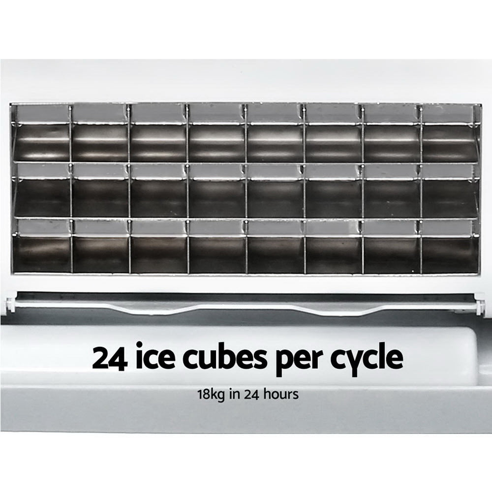 DEVANTi 3.2L Portable Ice Cube Maker Cold Commercial Machine Stainless Steel-2