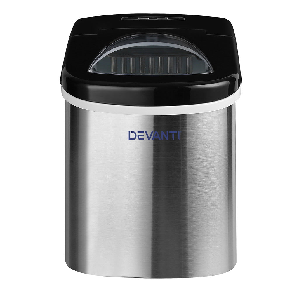 Devanti 2.4L Stainless Steel Portable Ice Cube Maker-2