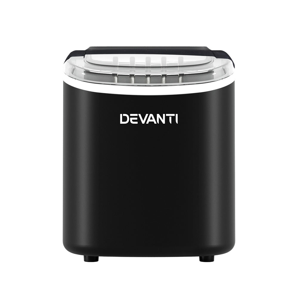 Devanti Portable Ice Maker Machine Ice Cube Tray 12kg Bar Countertop Black-2