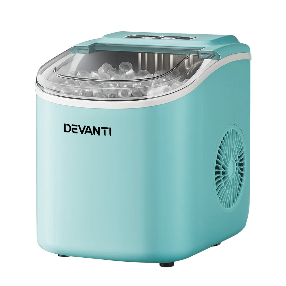 Devanti 12kg Ice Maker Machine w/Self Cleaning Green-0