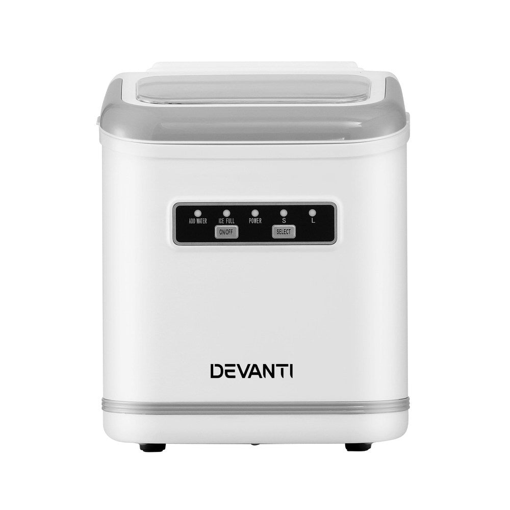 Devanti Ice Maker Machine Portable 12kg Countertop w/Self Cleaning 1.3L White-2