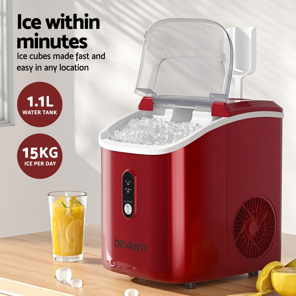 Devanti Ice Maker Machine 15kg Nugget Chewable Ice Cube-3