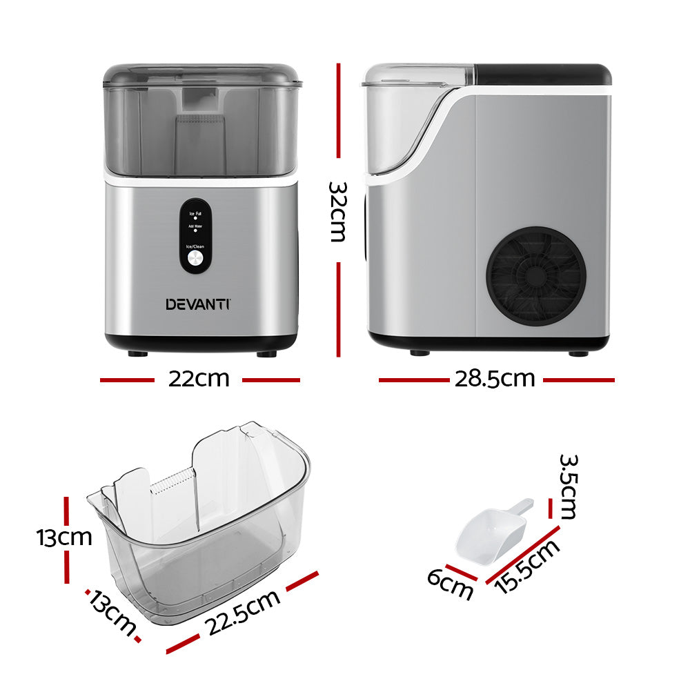 Devanti Ice Maker Machine 15kg Nugget Ice Cube-1