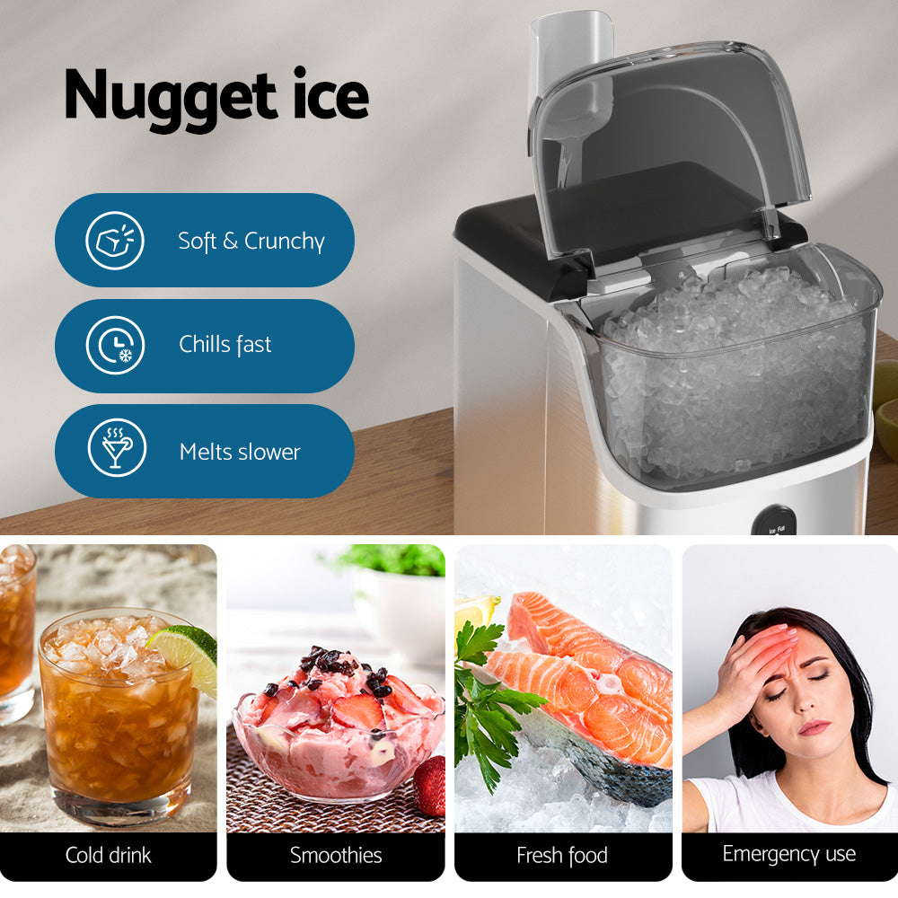 Devanti Ice Maker Machine 15kg Nugget Ice Cube-4