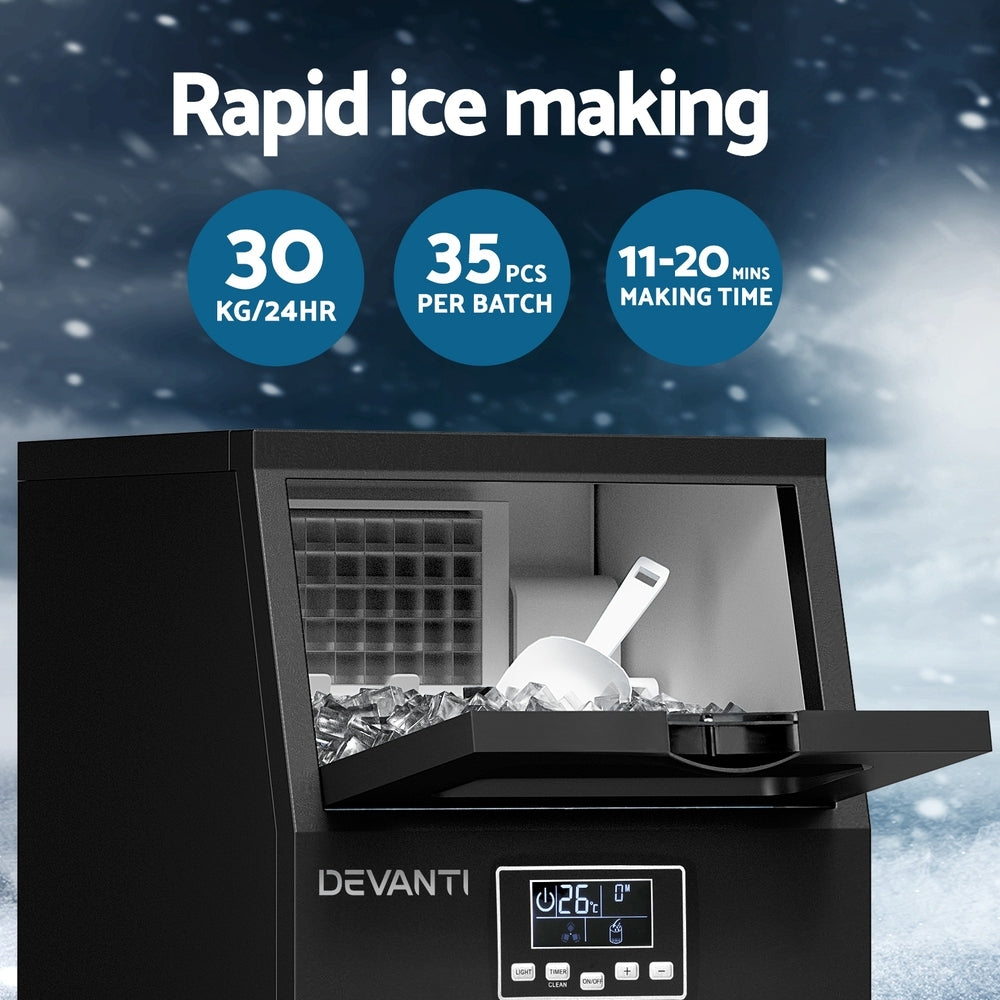 Devanti Commercial Ice Maker Cube Machine 30kg-3