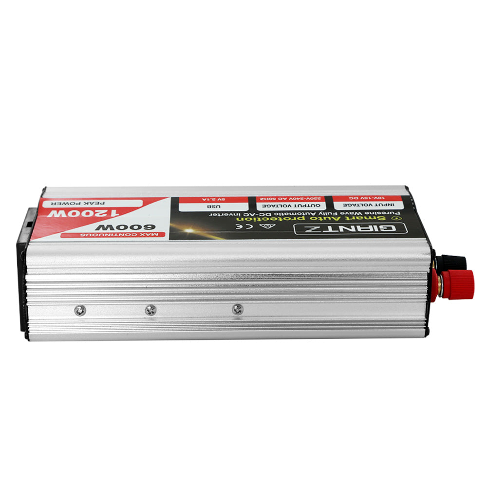 Giantz Power Inverter 600W/1200W 12V to 240V Pure Sine Wave Camping Car Boat-2