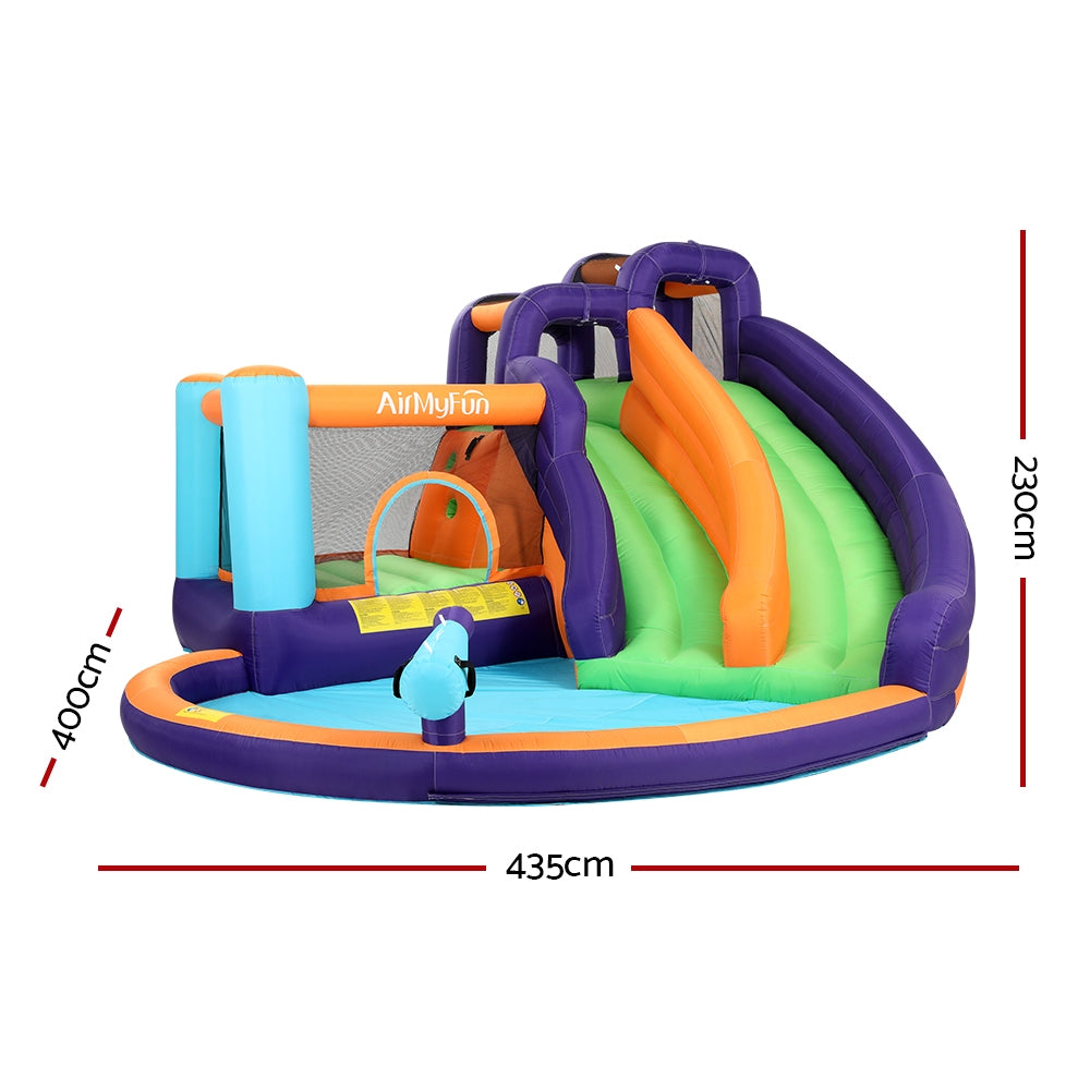 AirMyFun Inflatable Water Slide Kids Jumping Trampoline Castle Double Slide-1