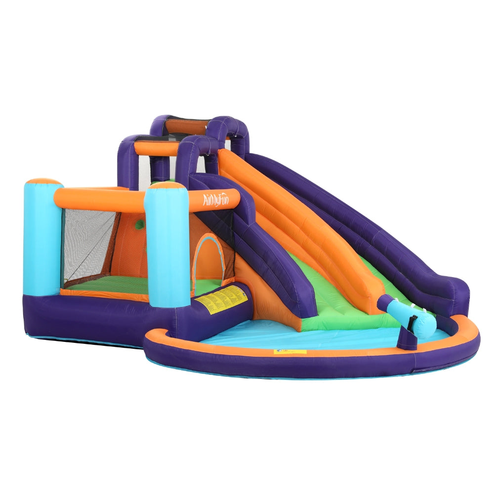 AirMyFun Inflatable Water Slide Kids Jumping Trampoline Castle Double Slide-2