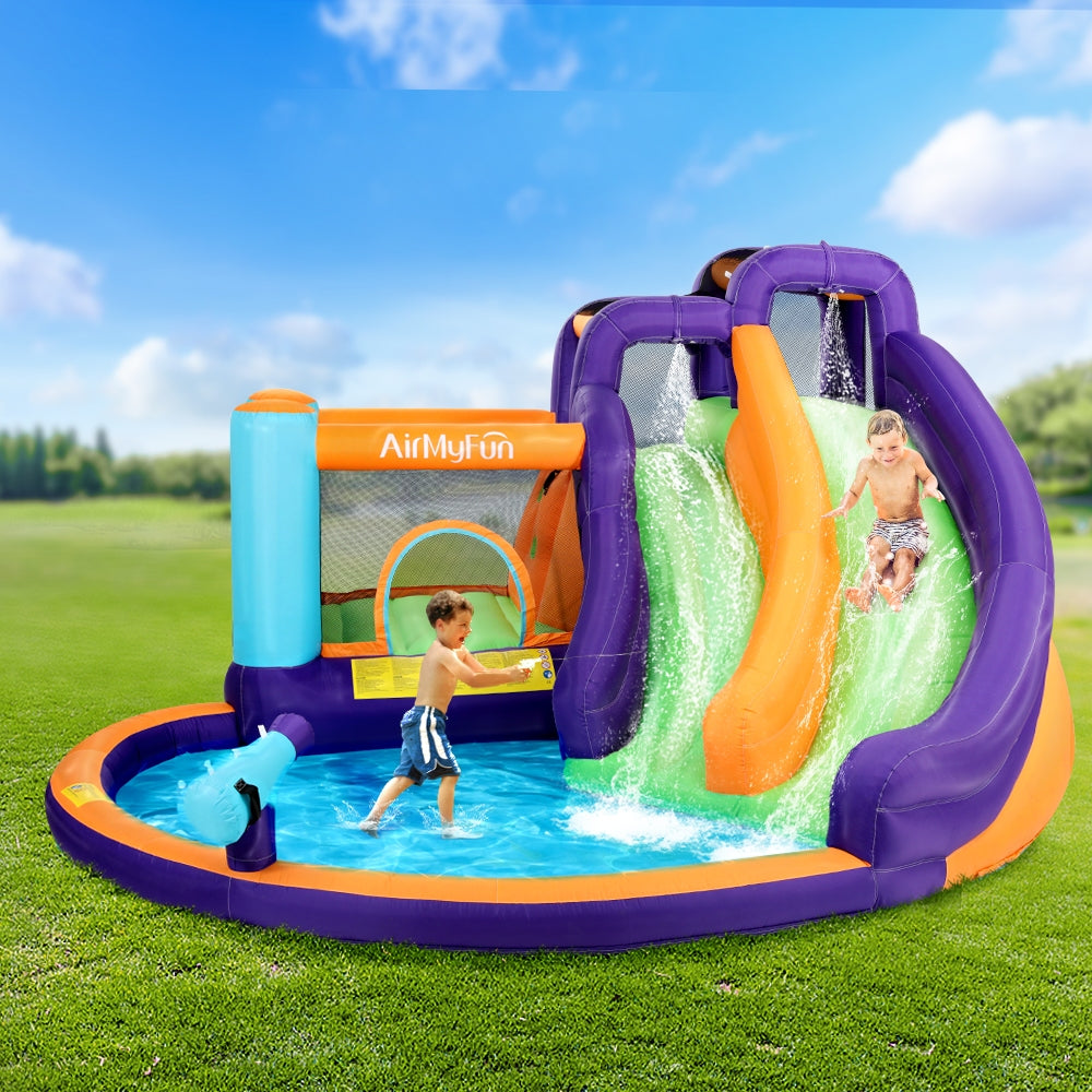 AirMyFun Inflatable Water Slide Kids Jumping Trampoline Castle Double Slide-6