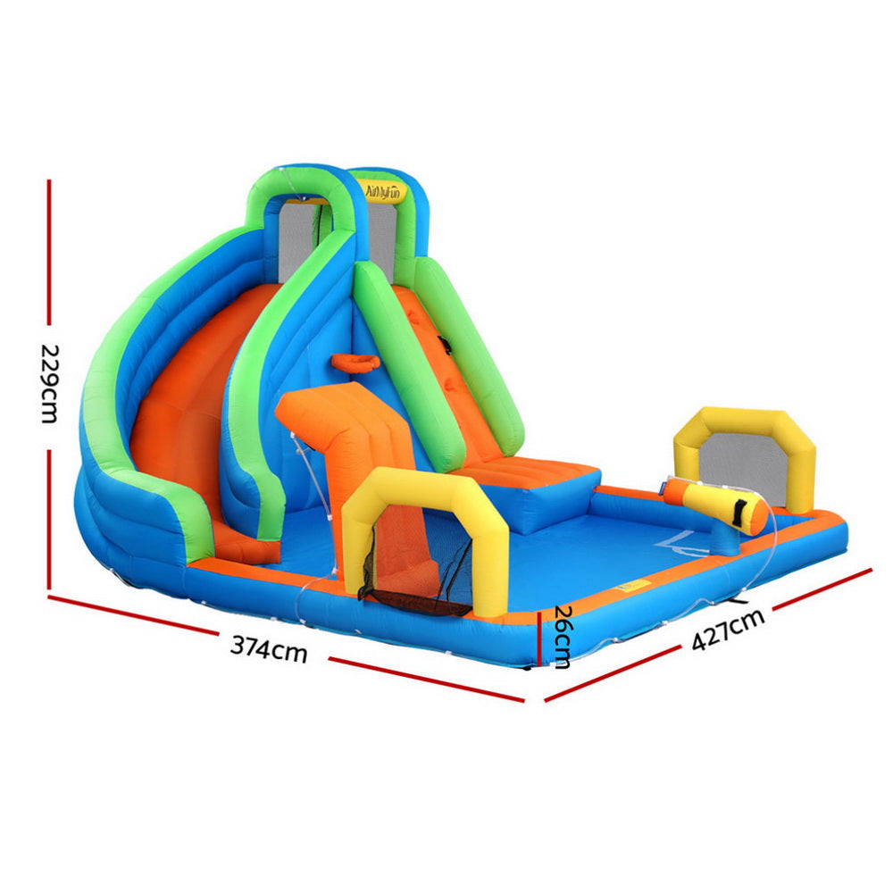AirMyFun Kids Inflatable Pool Water Slide Cannon Splash Park Castle Outdoor Toys 427X374CM-1