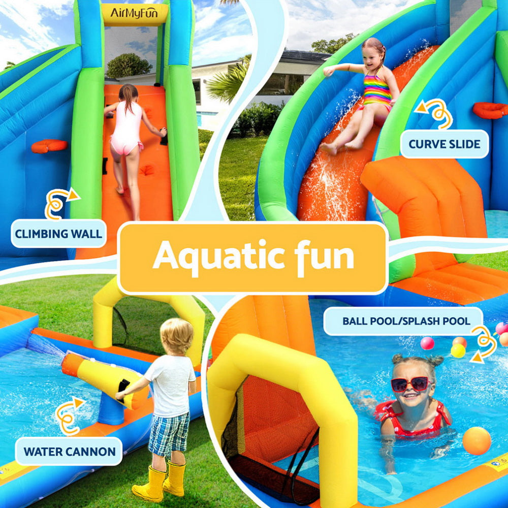 AirMyFun Kids Inflatable Pool Water Slide Cannon Splash Park Castle Outdoor Toys 427X374CM-2