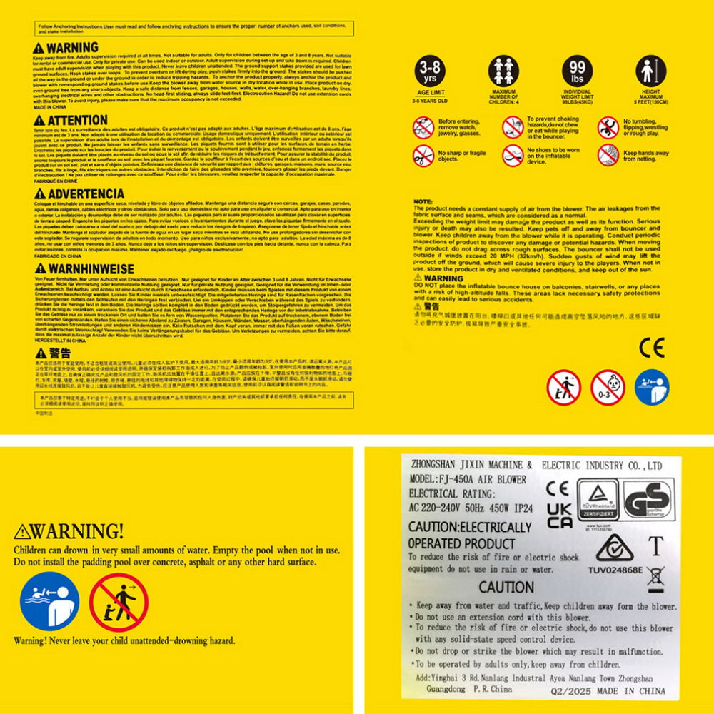 AirMyFun Kids Inflatable Pool Water Slide Cannon Splash Park Castle Outdoor Toys 427X374CM-4