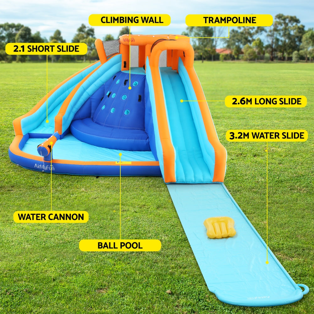 AirMyFun Kids Inflatable Pool Water Double Slide Park Jumping Castle 465X390CM-4